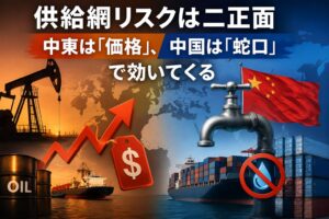 供給網リスクは二正面　中東は「価格」、中国は「蛇口」で効いてくる