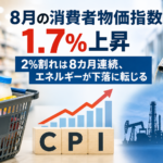 8月の消費者物価指数は1.7%上昇　2%割れは8カ月連続、エネルギーが下落に転じる