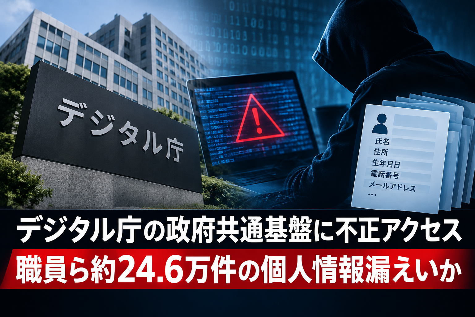 デジタル庁の政府共通基盤に不正アクセス　職員ら約24.6万件の個人情報漏えいか