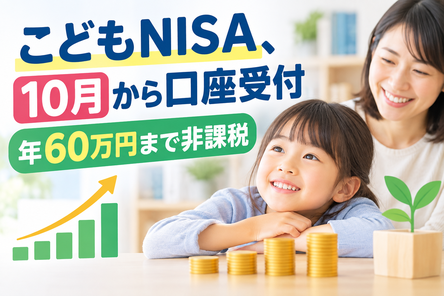こどもNISA、10月から口座受付 年60万円まで非課税