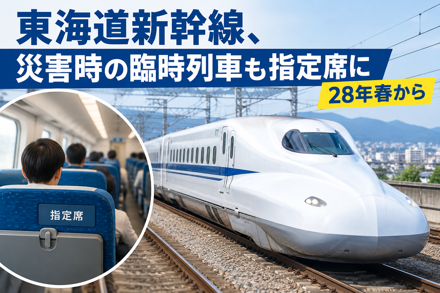 東海道新幹線、災害時の臨時列車も指定席に 28年春から