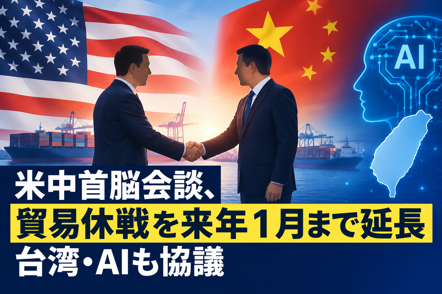 米中首脳会談、貿易休戦を来年1月まで延長 台湾・AIも協議