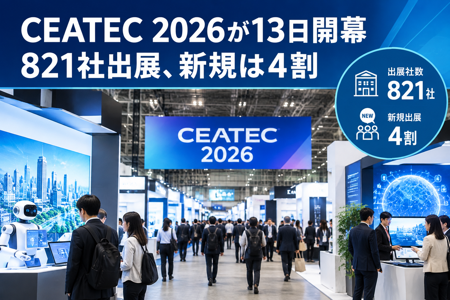 CEATEC 2026が13日開幕 821社出展、新規は4割