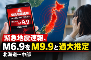緊急地震速報、M6.9をM9.9と過大推定 北海道〜中部