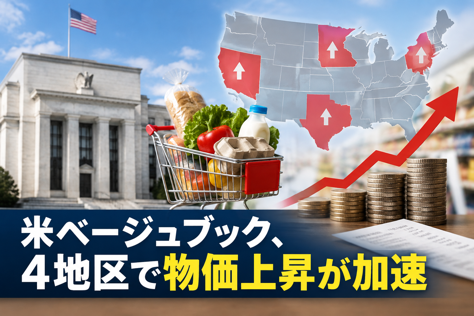 米ベージュブック、4地区で物価上昇が加速