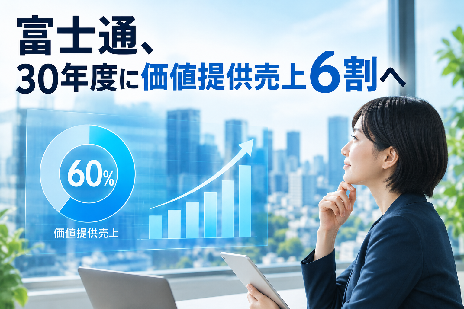 富士通、30年度に価値提供売上6割へ