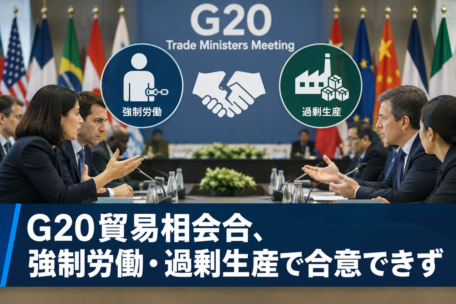 G20貿易相会合、強制労働・過剰生産で合意できず