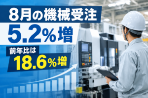 8月の機械受注5.2%増 前年比は18.6%増