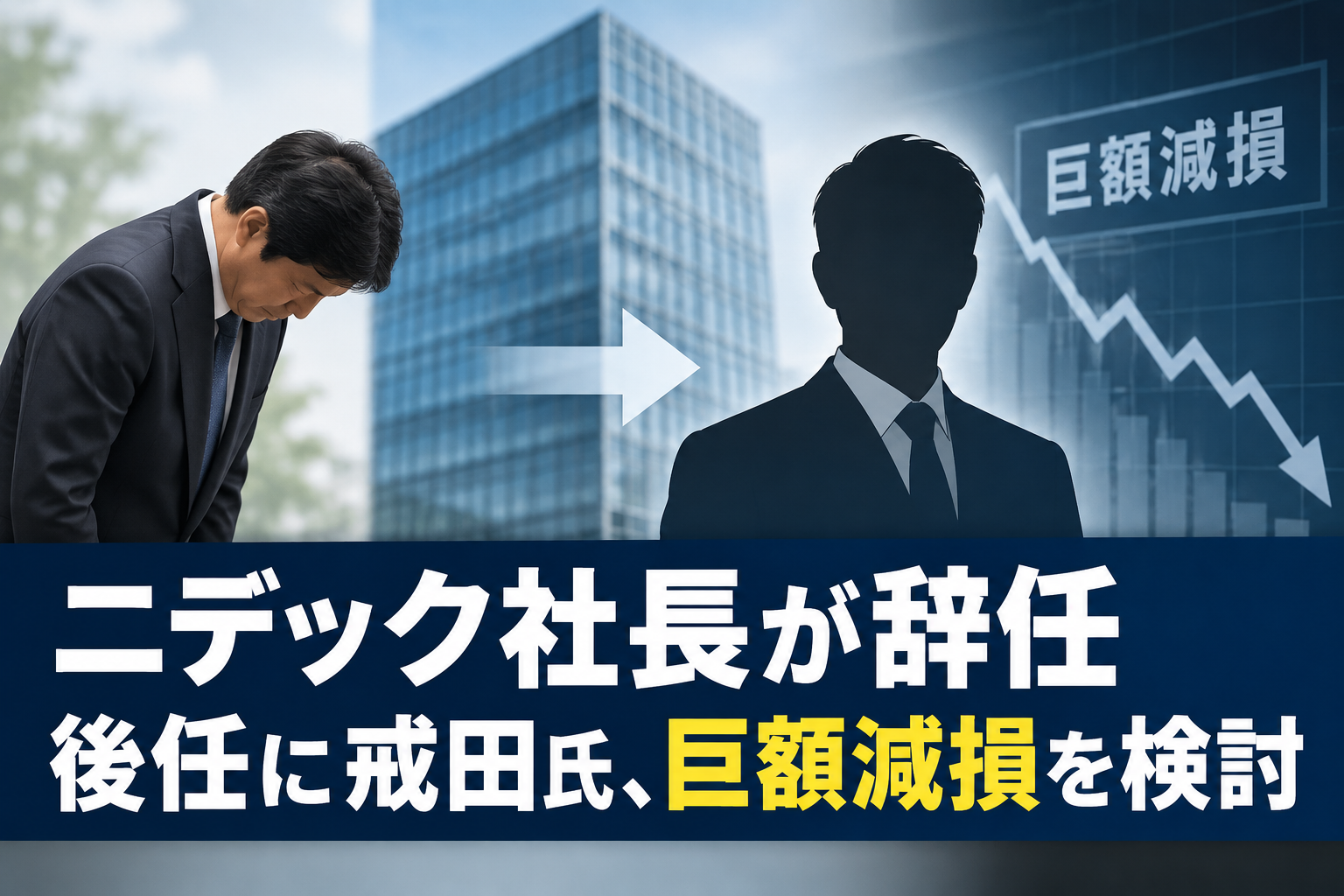 ニデック社長が辞任 後任に戒田氏、巨額減損を検討