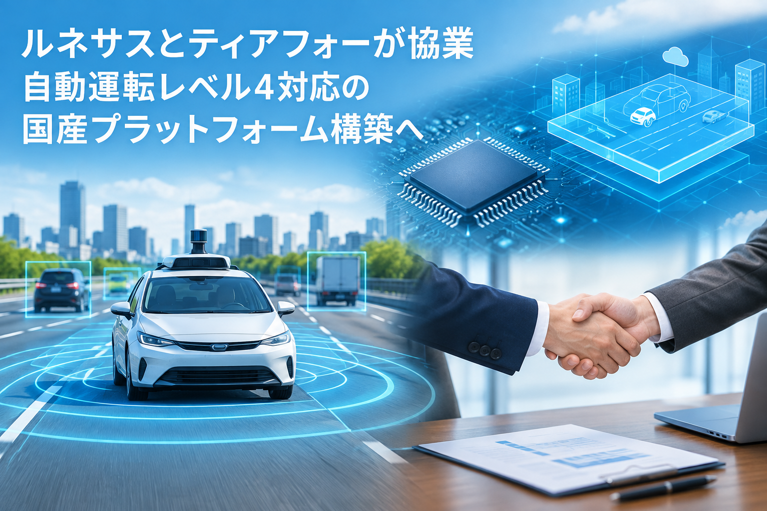 ルネサスとティアフォーが協業　自動運転レベル4対応の国産プラットフォーム構築へ