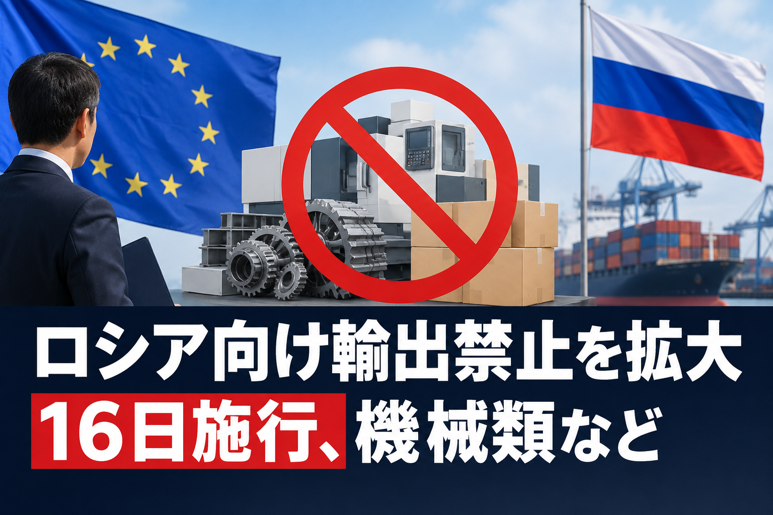 ロシア向け輸出禁止を拡大 16日施行、機械類など