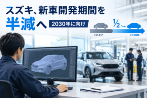 スズキ、新車開発期間を半減へ 2030年に向け