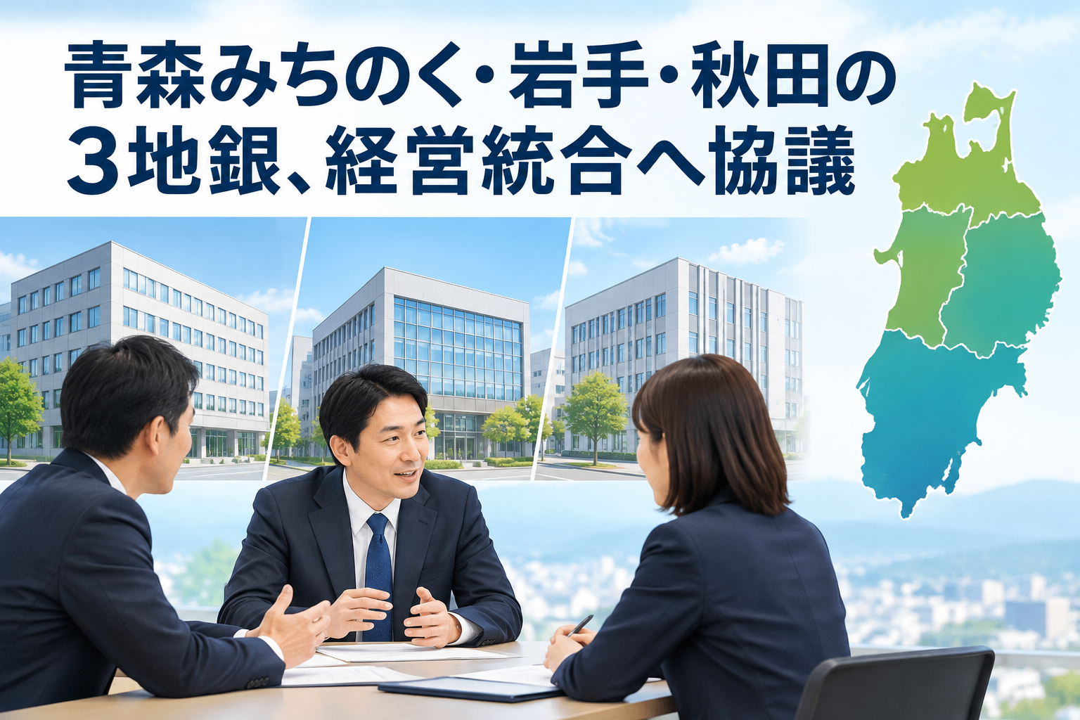 青森みちのく・岩手・秋田の3地銀、経営統合へ協議