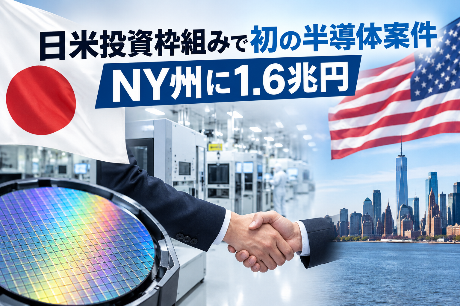 日米投資枠組みで初の半導体案件 NY州に1.6兆円