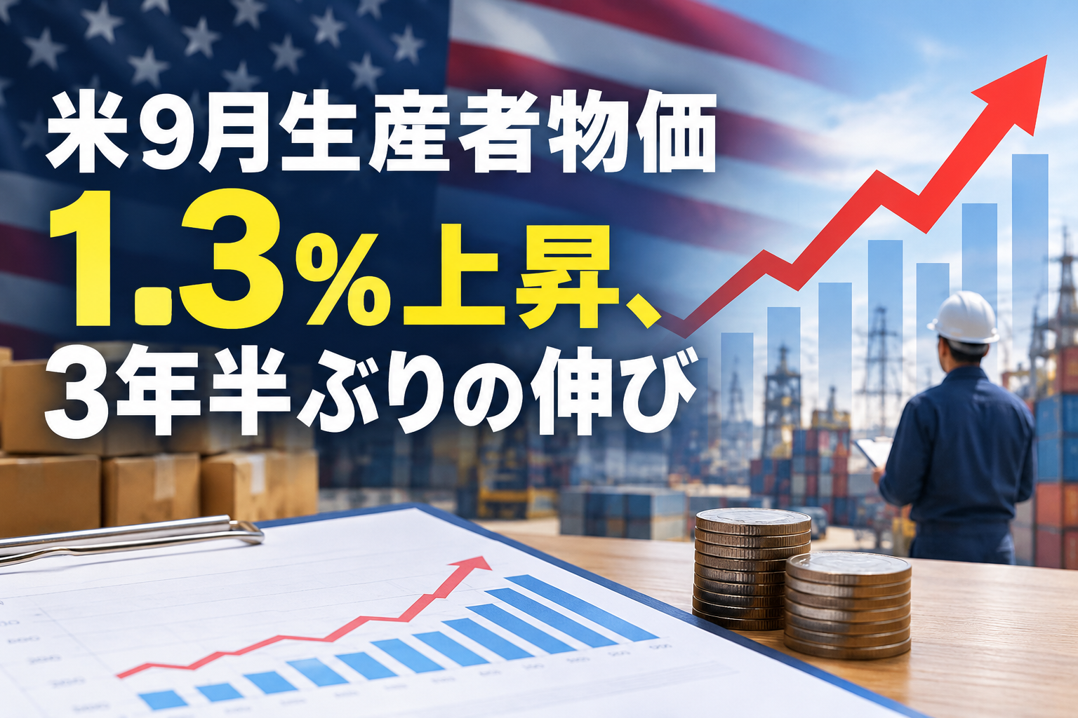 米9月生産者物価1.3%上昇、3年半ぶりの伸び