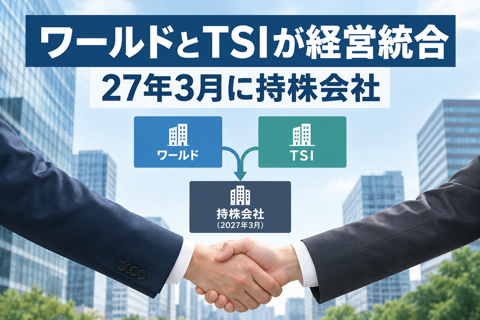 ワールドとTSIが経営統合 27年3月に持株会社