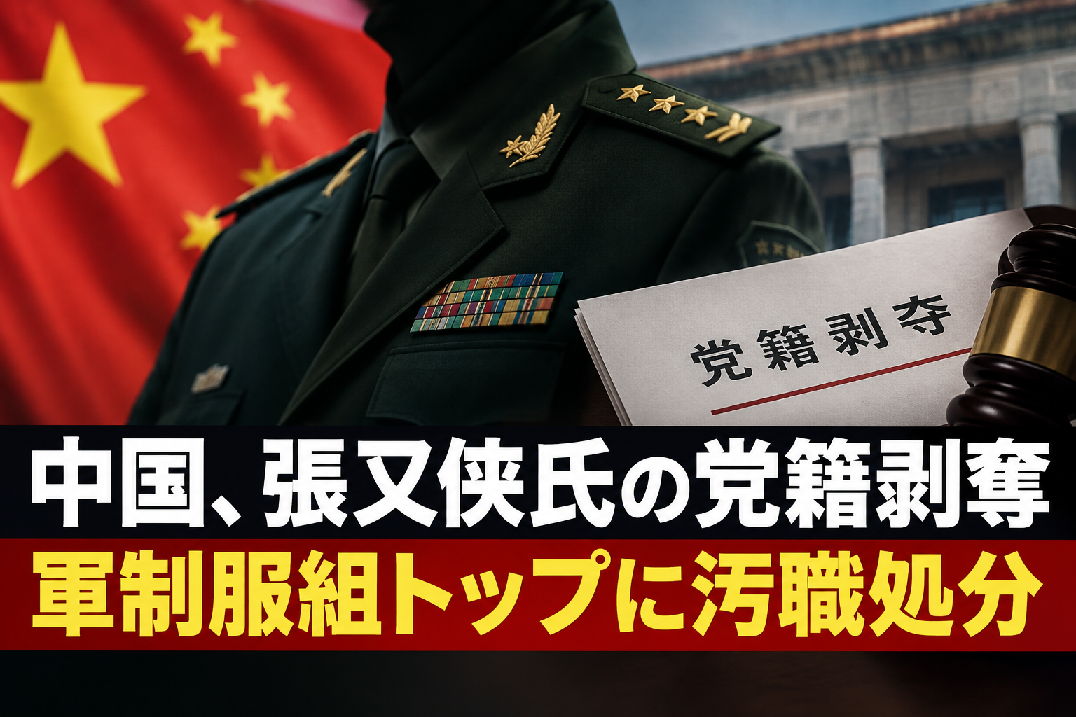 中国、張又侠氏の党籍剥奪 軍制服組トップに汚職処分